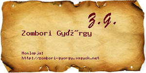 Zombori György névjegykártya